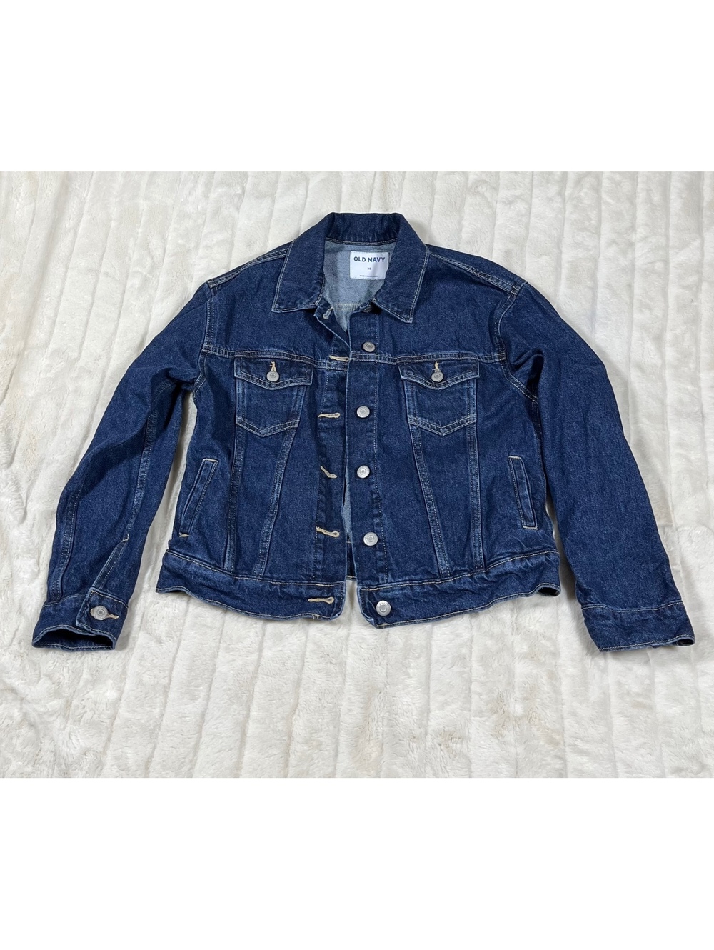 Old Navy XS Dark Wash Button Fall Preppy Classic School Midwest Jean Jacket